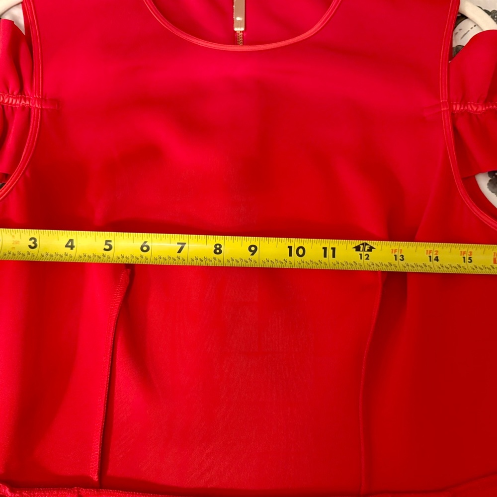 Elegant Red Ruffle Dress - Picture 6 of 9
